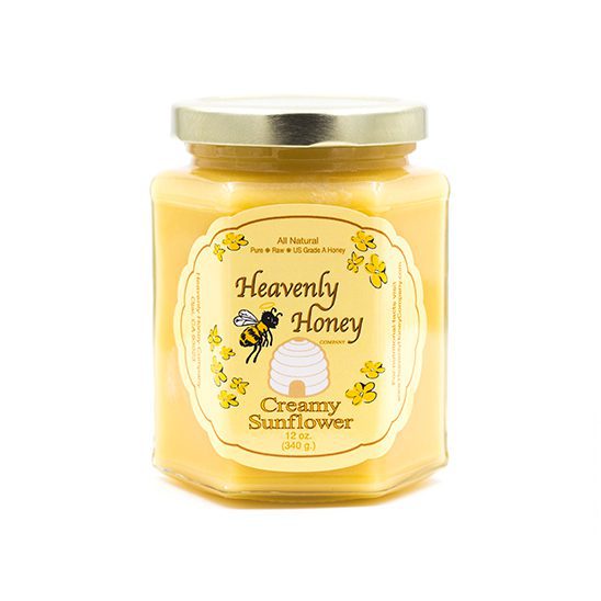 creamy-sunflower-honey-12oz-hex-glass-jar