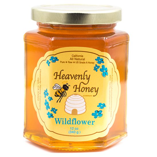 wildflower-honey-12oz-hex-glass-jar