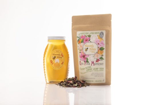 organic loose leaf hibiscus tea with orange blossom honey