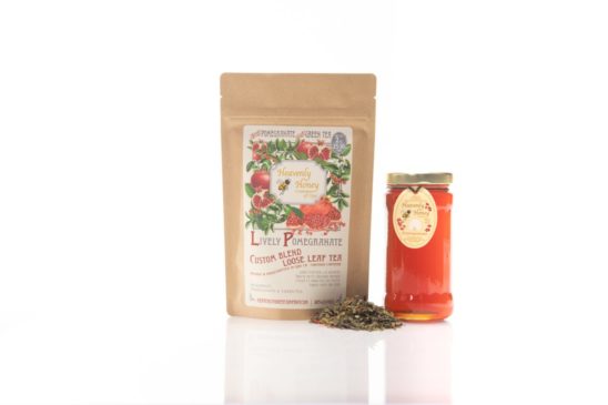 organic pomegranate tea with organic pomegranate honey