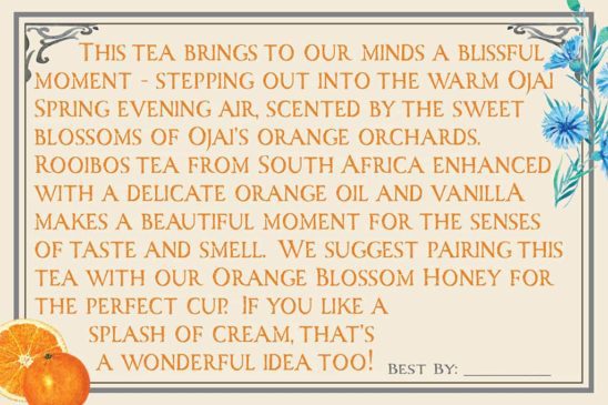 ojai orange bliss loose leaf tea back